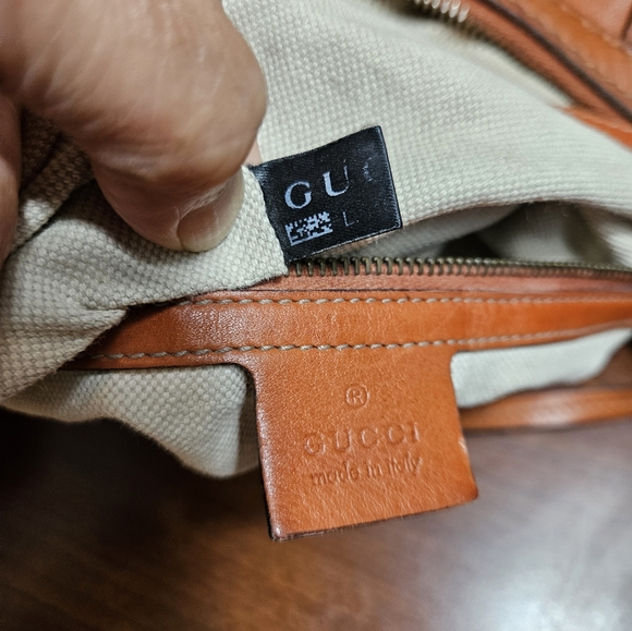 Auth Gucci Orange Leather Hobo Two Straps Bag - Picture 12 of 16